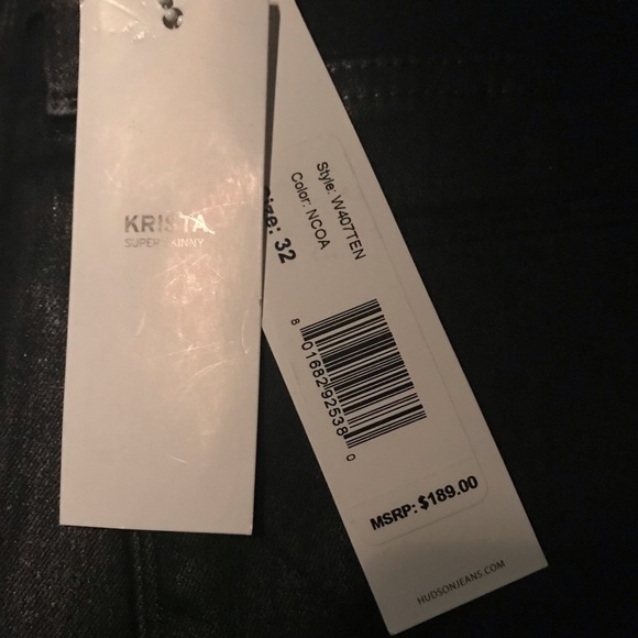 HP NWT Hudson Krista Skinny Waxed Jeans $189 - Picture 8 of 8